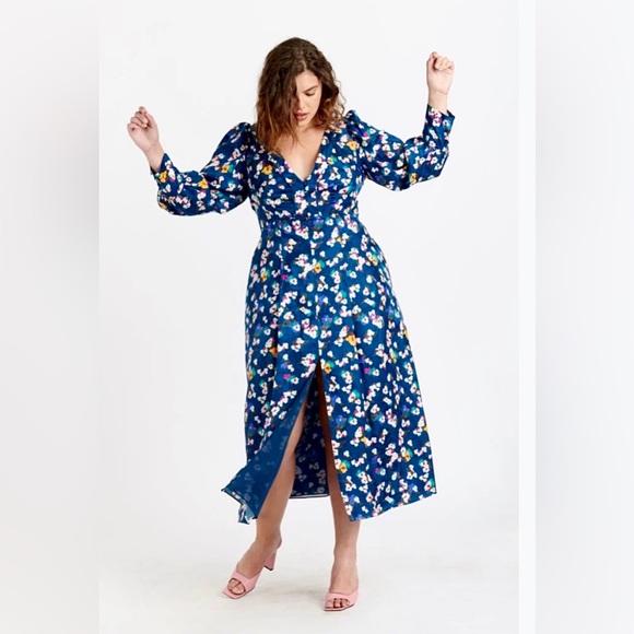 $695 TANYA TAYLOR
Thelma Blue Floral Silk Dress Sz 8 NWT - Picture 4 of 11